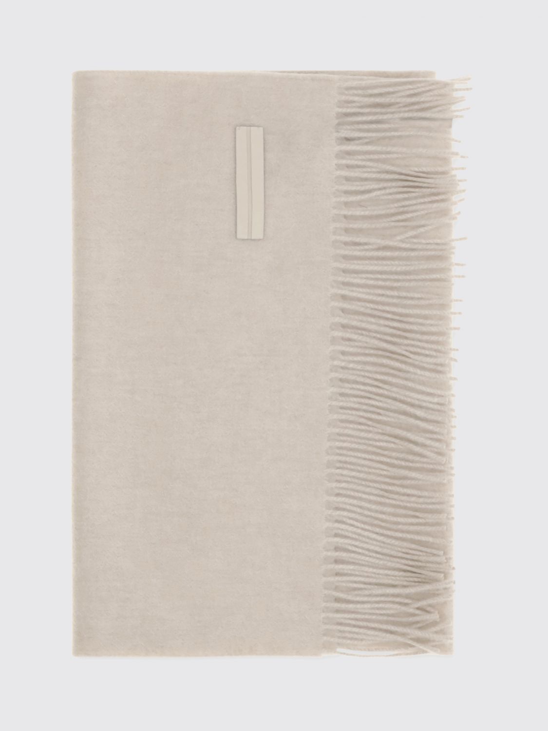 Zegna Rectangular 100% Cashmere Scarf with Fringed Hem and Logo