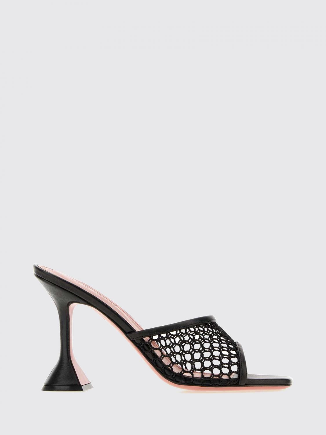 Amina Muaddi Heeled Sandal in Black