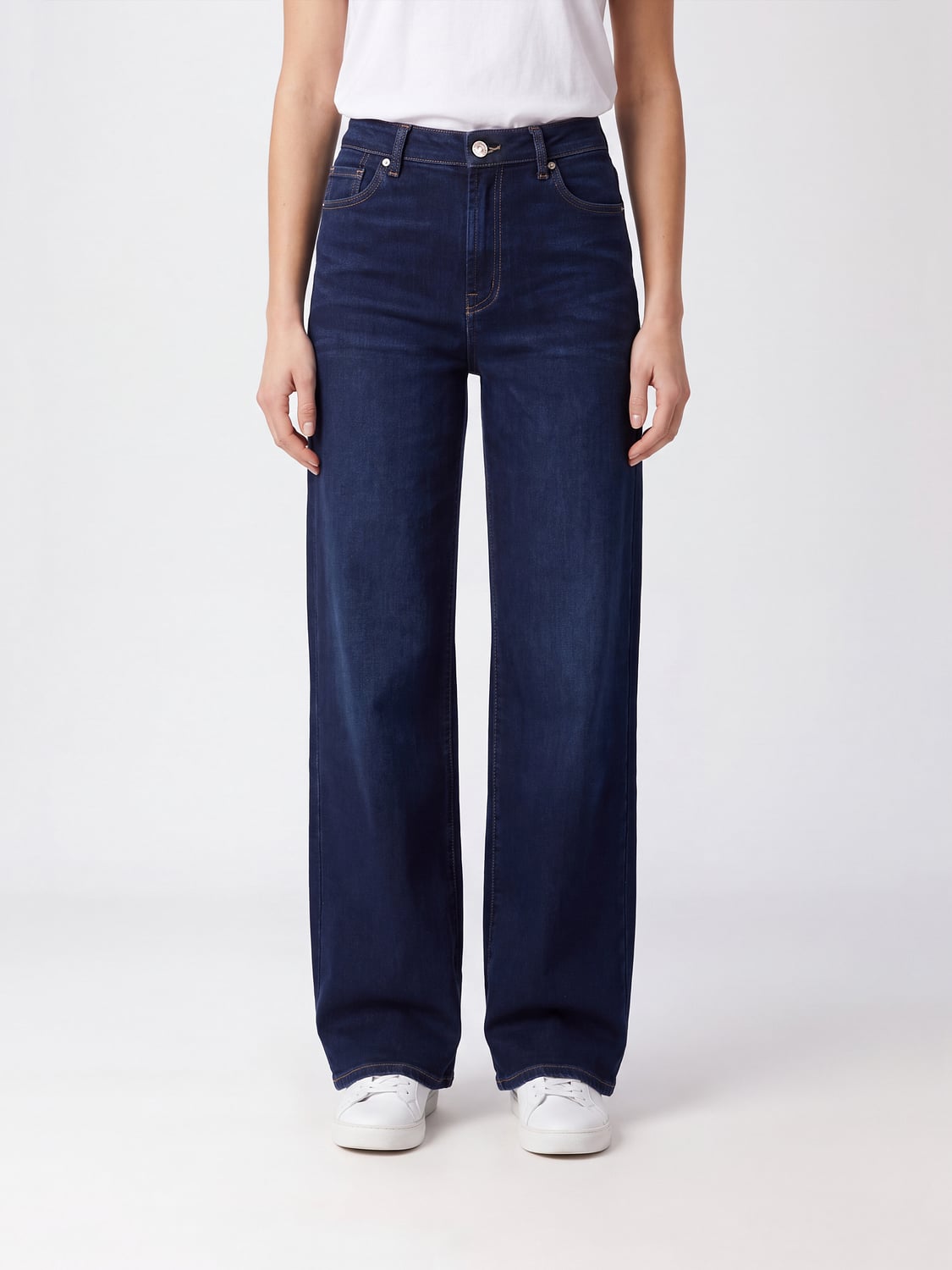 7 FOR ALL MANKIND Jeans Lotta a vita alta e gamba larga in puro cotone
