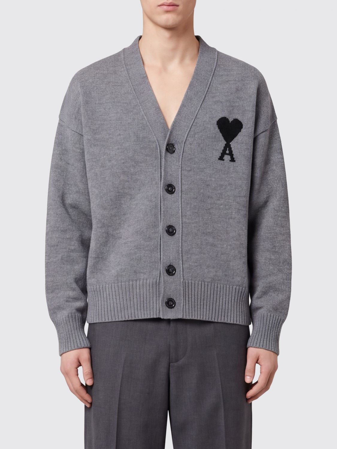 AMI PARIS Sweater Men color Grey