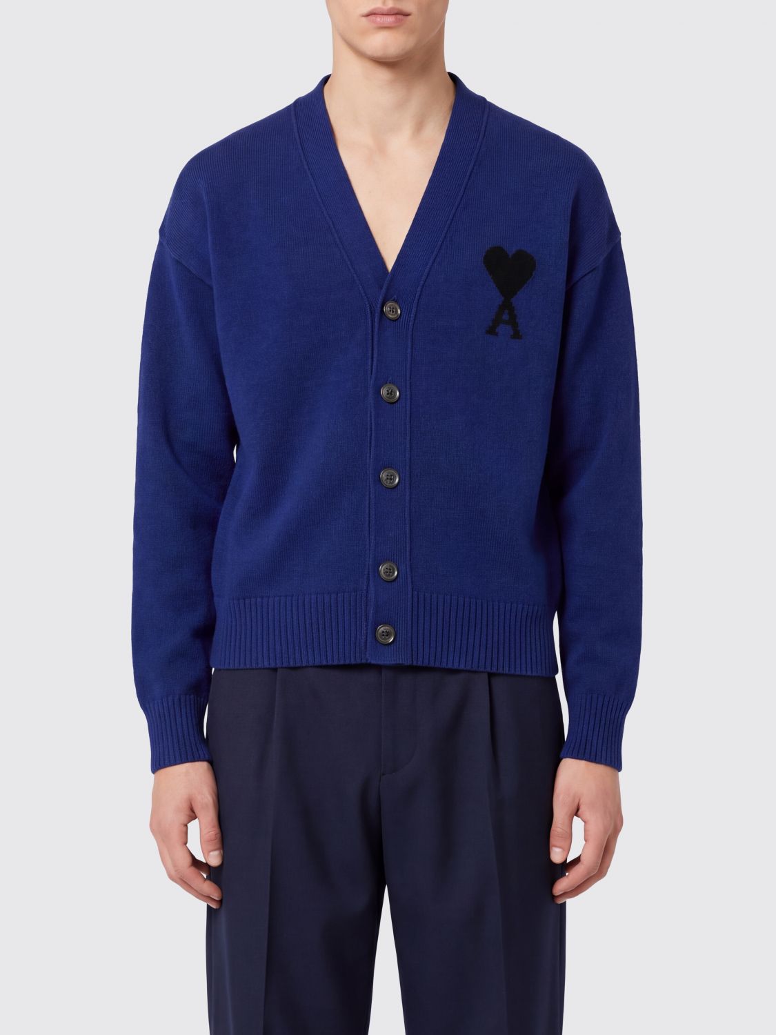 AMI PARIS Sweater Men color Royal Blue