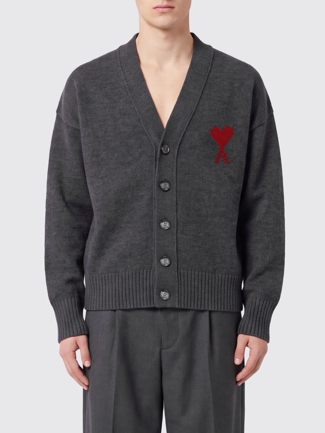 AMI PARIS Sweater Men color Grey 1