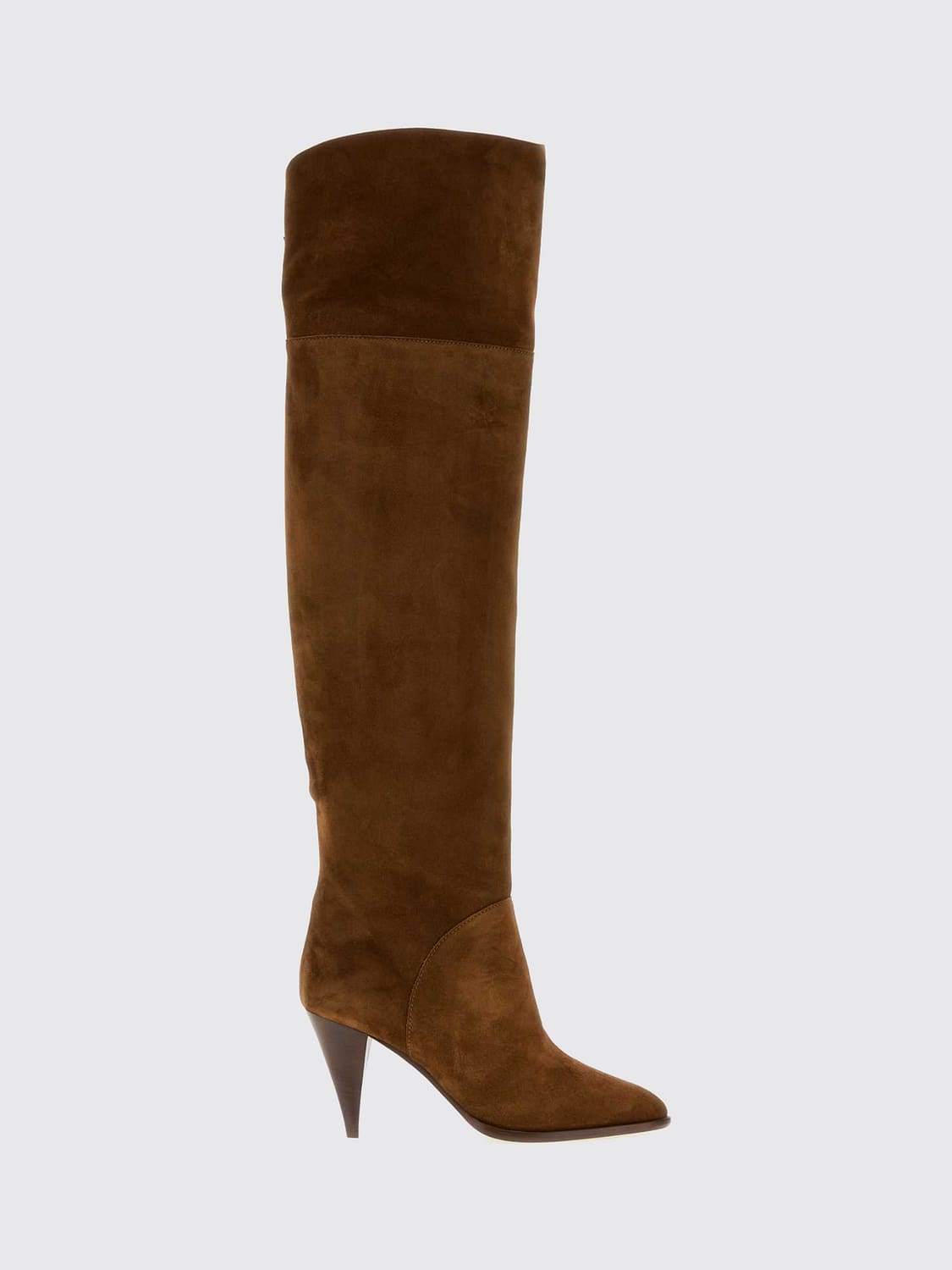 CASADEI Venus Nomad Suede Over-the-Knee Boots with Cone Heel
