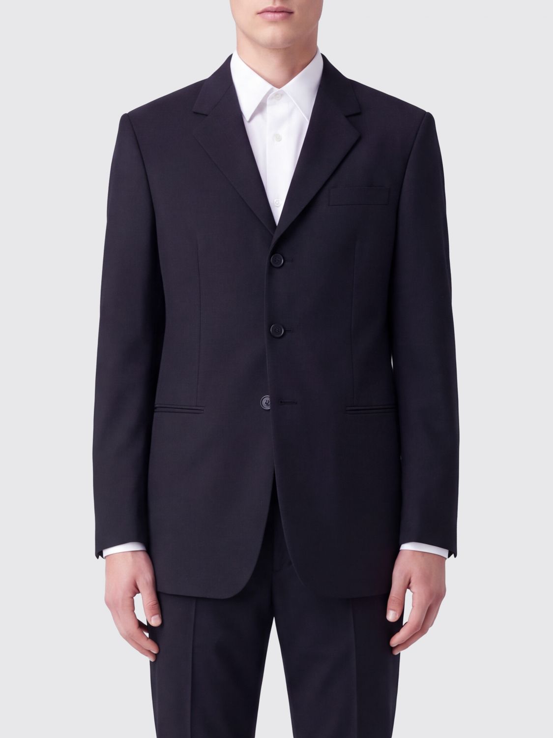 JIL SANDER Single-Breasted Virgin Wool and Mohair Blazer with Lapels