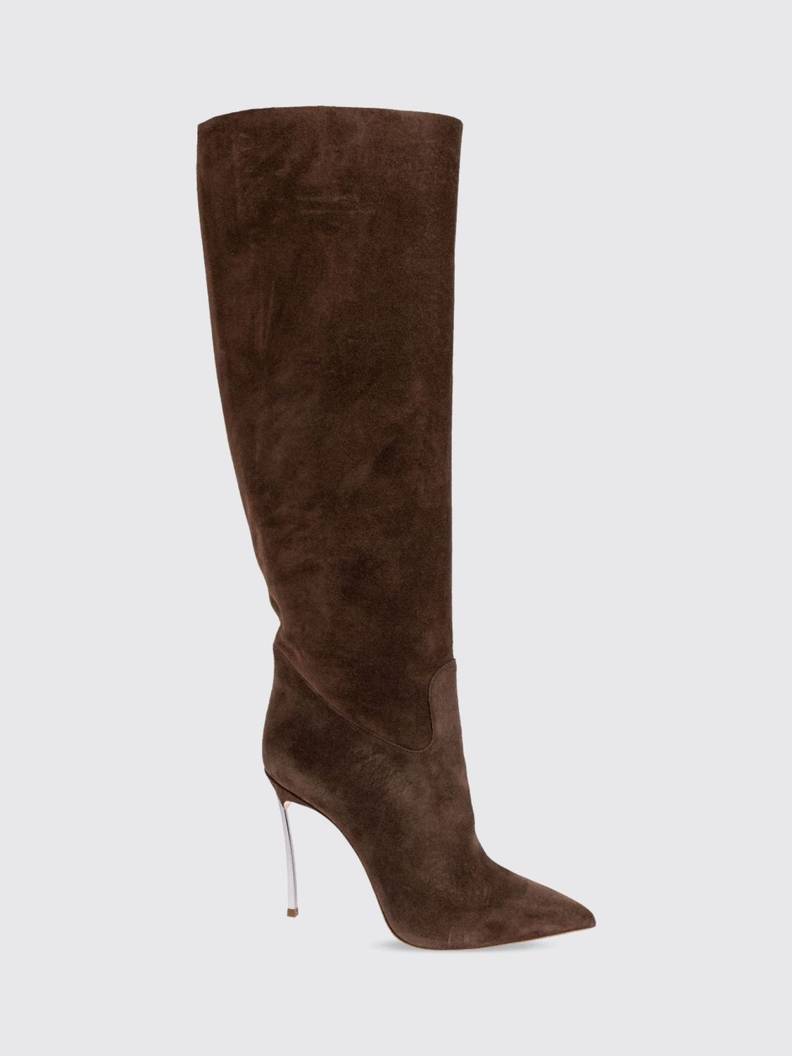 Casadei Blade Leather Knee-High Boots with High Heel