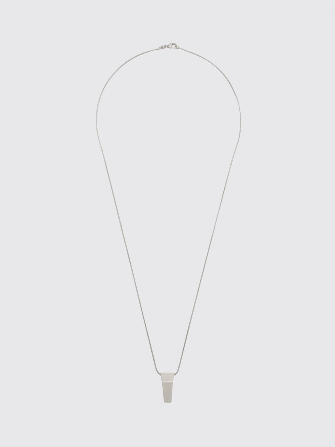 RICK OWENS Trunk Chrome-Plated Brass Necklace with Sliding Pendant
