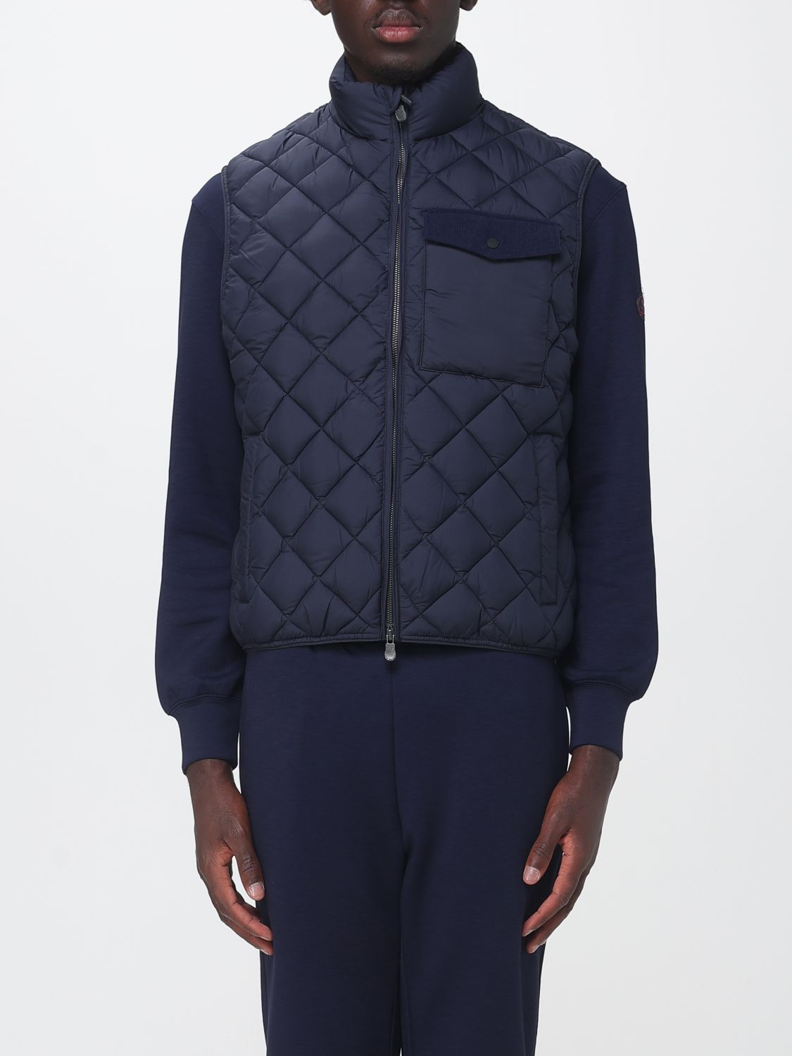 SAVE THE DUCK Padded Gilet in Recycled Nylon with High Collar and Zip Closure SAVE THE DUCK Padded Gilet in Recycled Nylon with High Collar and Zip Closure
