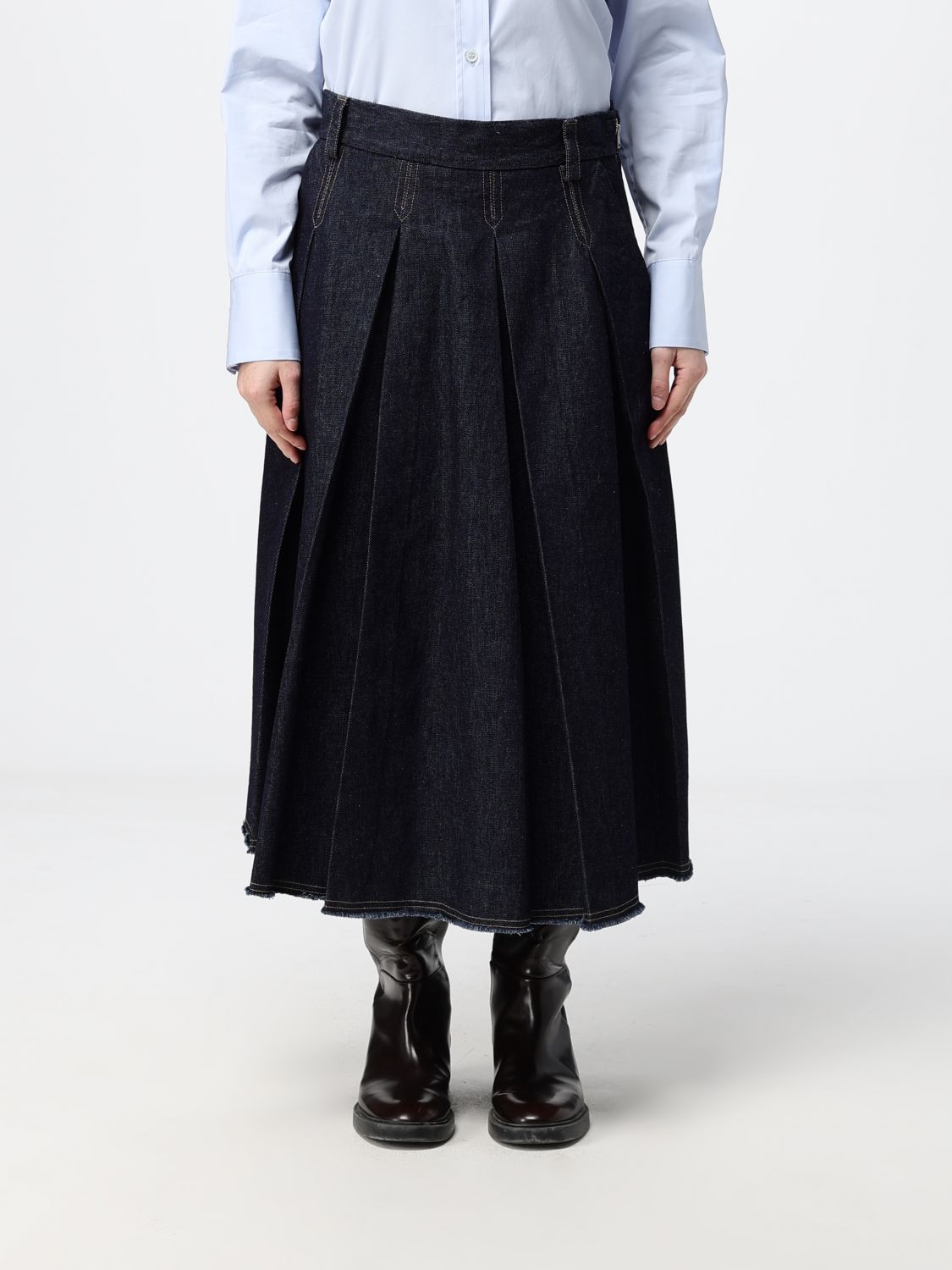 TELA Skirt Woman color Blue