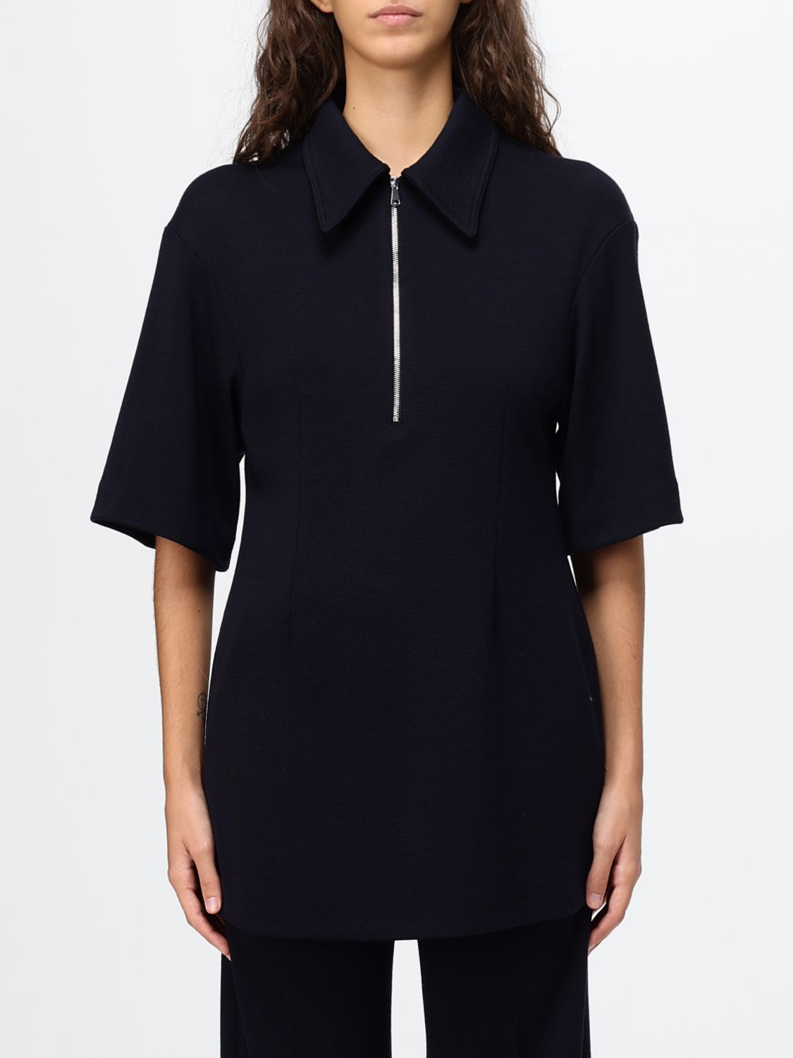 TELA Short-Sleeved Zip-Neck Wool Blend Knitted Polo Shirt TELA Short-Sleeved Zip-Neck Wool Blend Knitted Polo Shirt