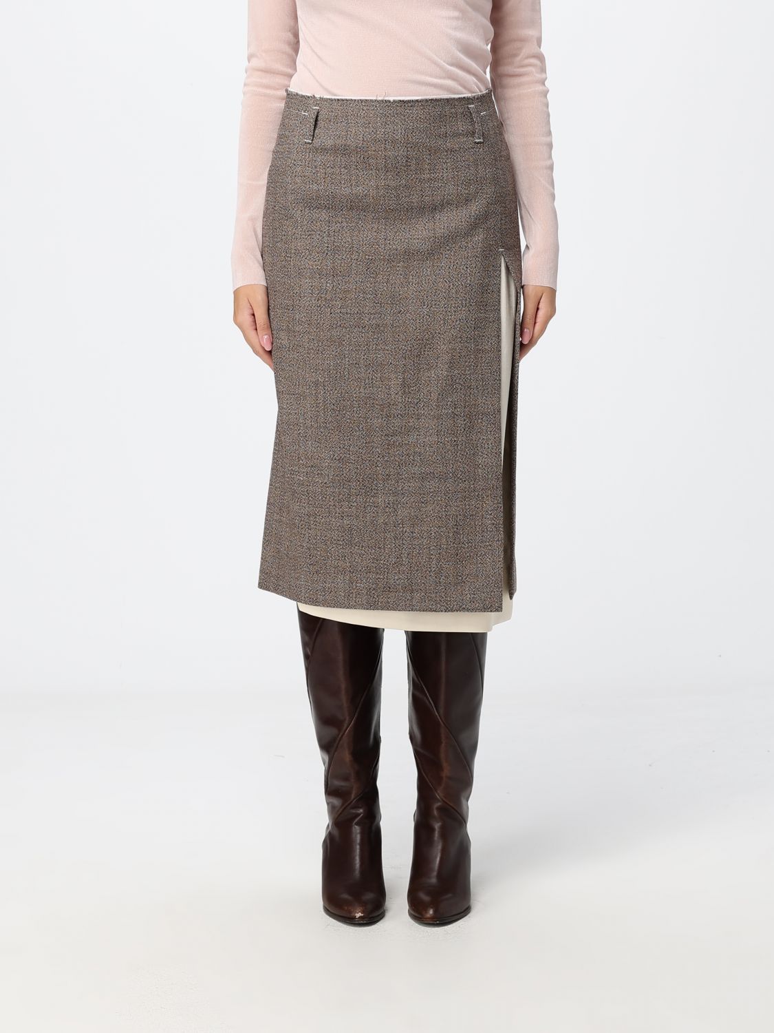 TELA Skirt Woman color Brown