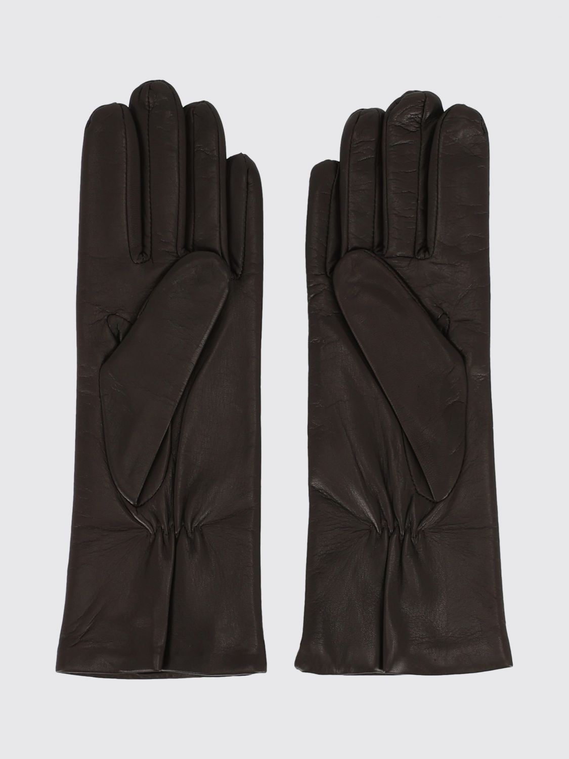 ORCIANI Classic Soft Lambskin Leather Gloves with Metal Logo