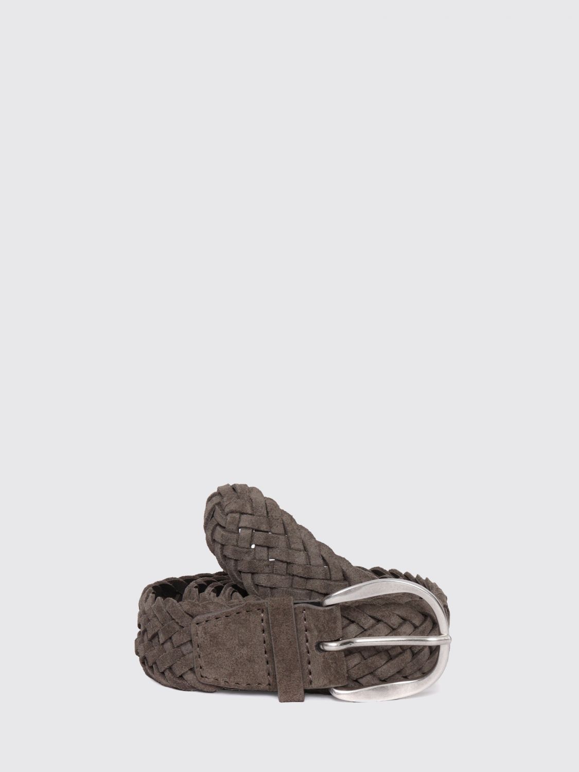 ORCIANI Plot Woven Suede Calf Leather Belt with Buckle
