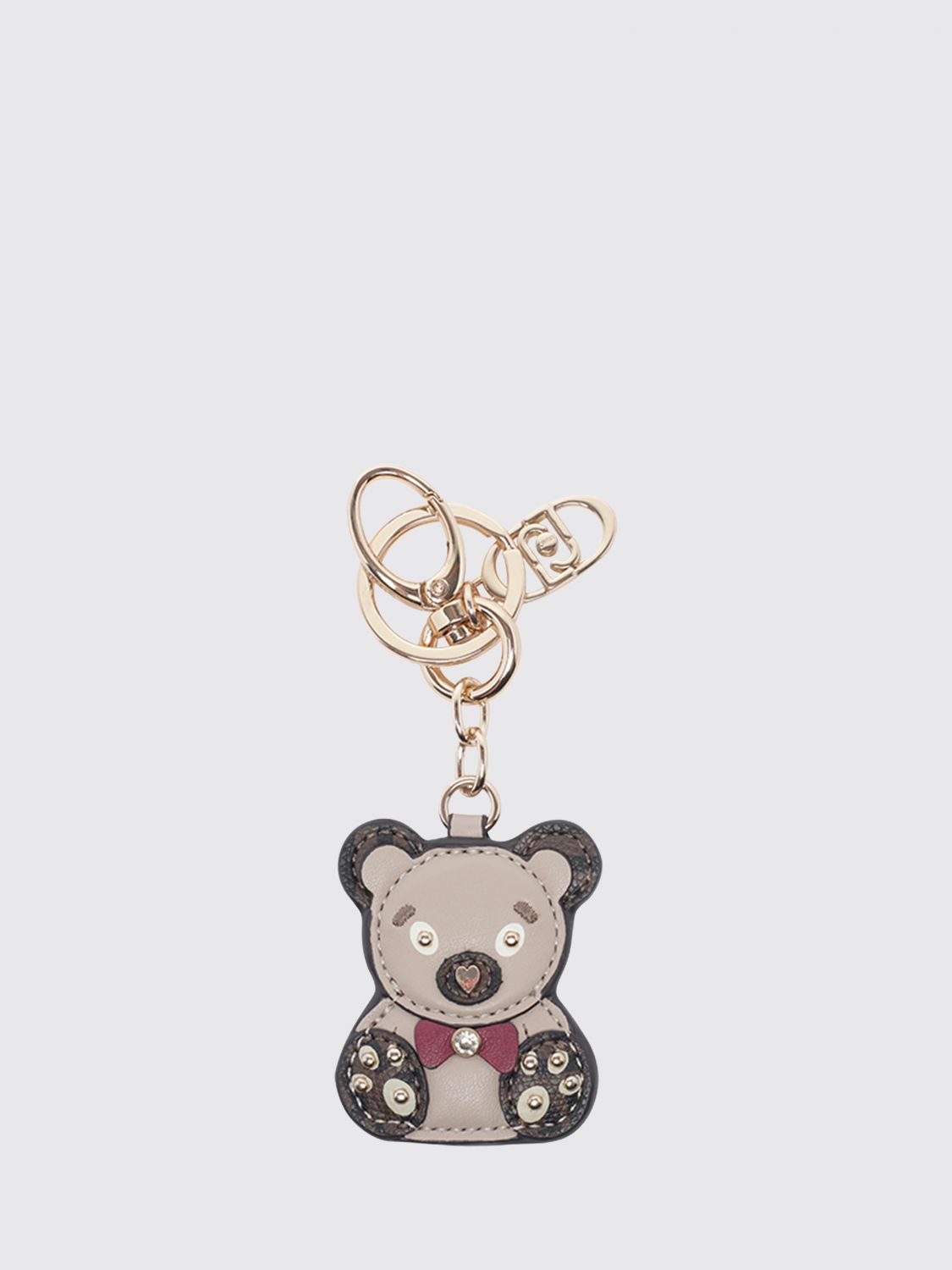 LIU JO Animal-Shaped Monogram Print Faux Leather Keyring with Snap Hook