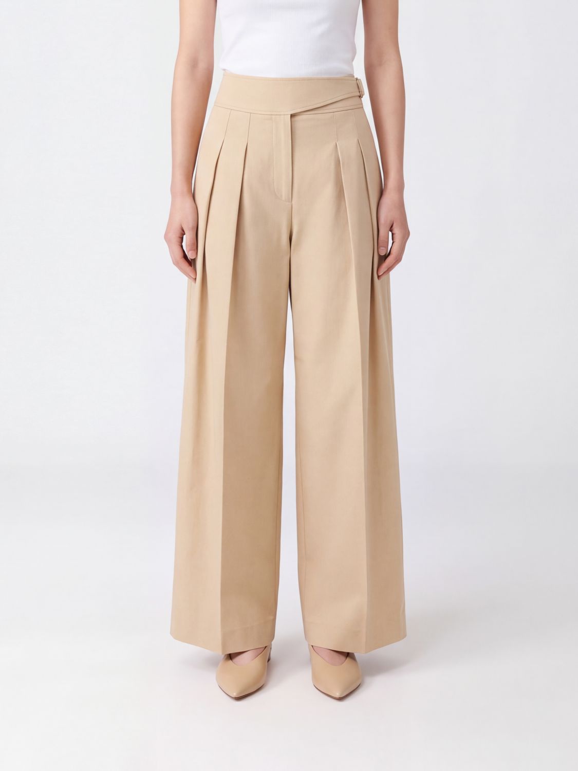 Zimmermann Valiant High-Waisted Pleated Wool Palazzo Trousers