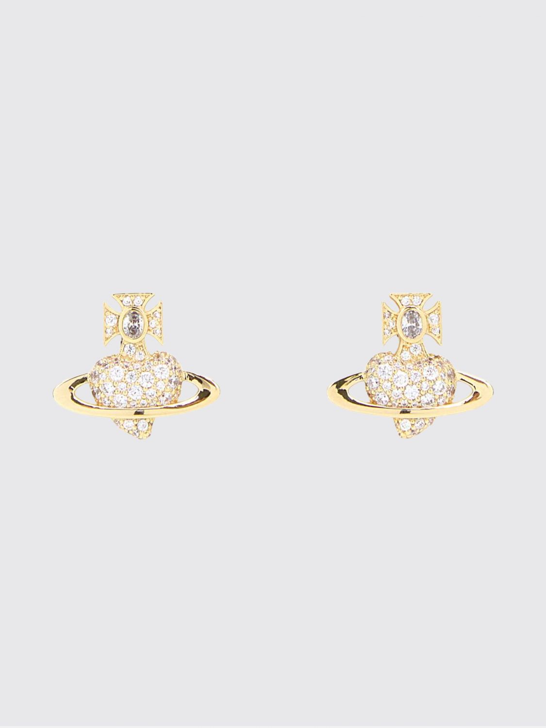 VIVIENNE WESTWOOD Orecchini a bottone Agatha in ottone con Orb e cristalli