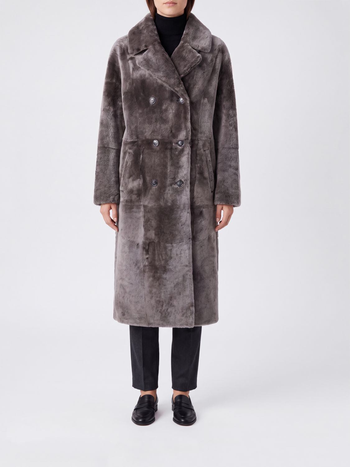 Yves Salomon Fur Coat Woman color Black 1