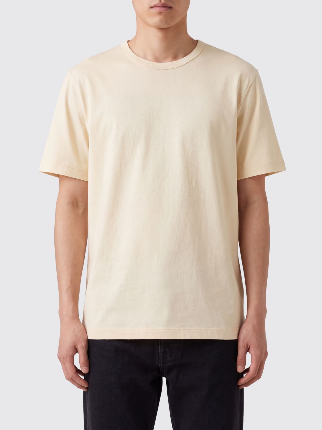 Lemaire Crewneck Short-Sleeved T-shirt in Cotton with a Straight Hem