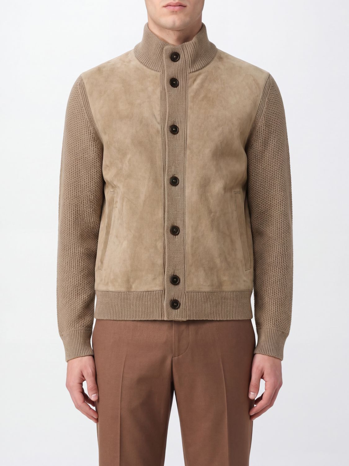 Zegna High-Neck Pure Cashmere Cardigan with Buttons