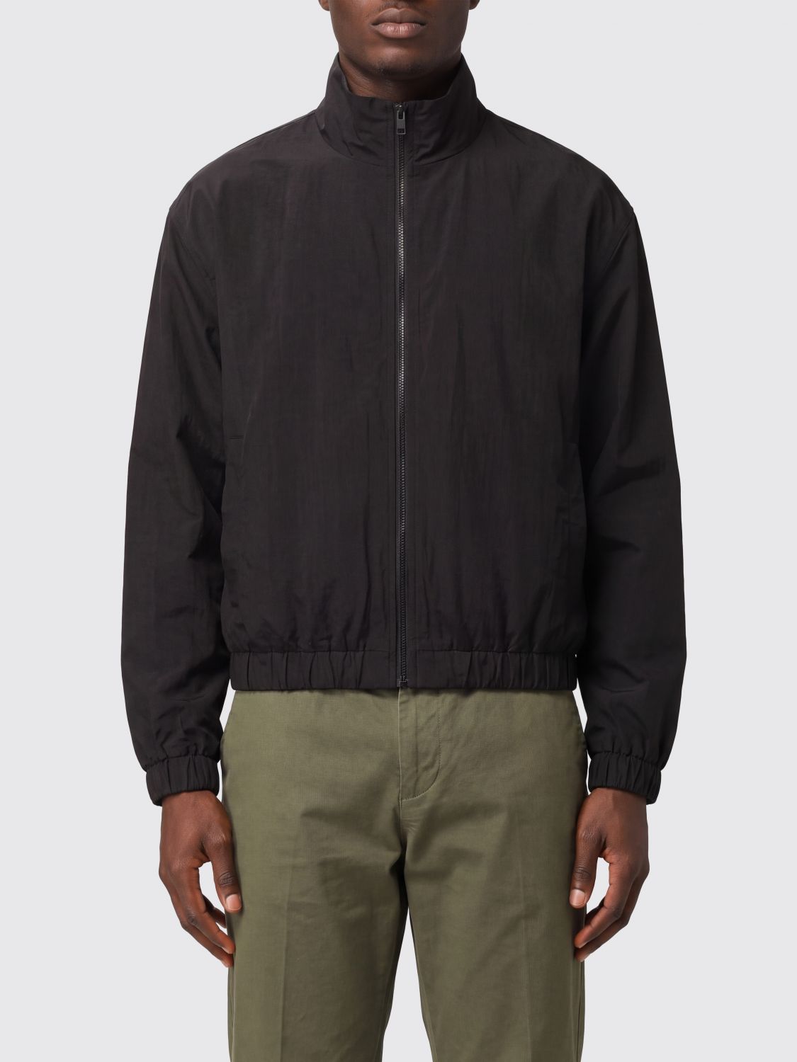 VEILANCE High Neck Nylon Bomber Jacket with Zip Closure VEILANCE High Neck Nylon Bomber Jacket with Zip Closure