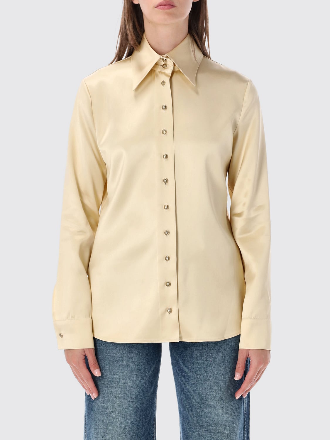 KHAITE T-Shirt Woman color Champagne