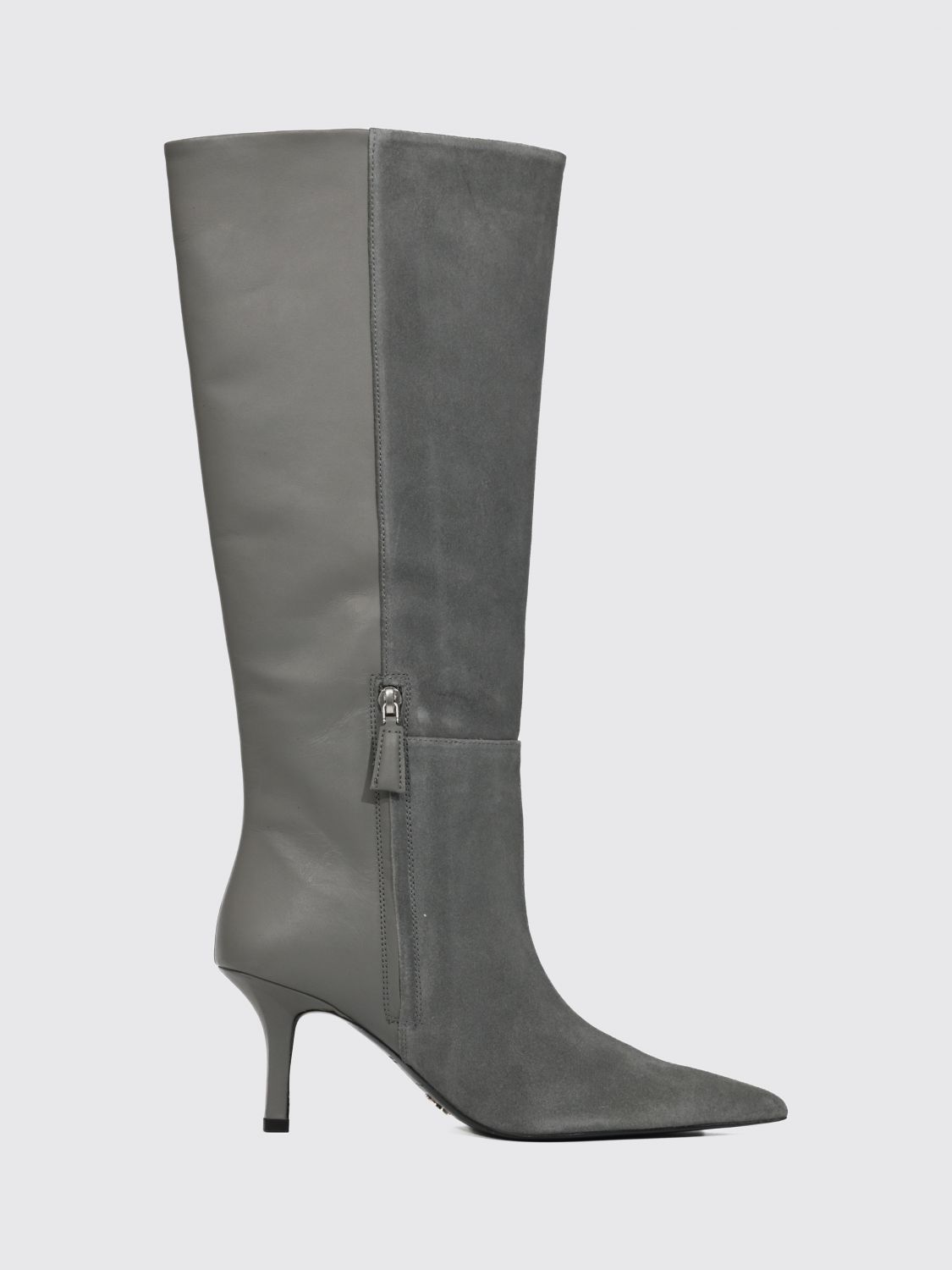 Patrizia Pepe Suede Knee-High Boots with Stiletto Heel