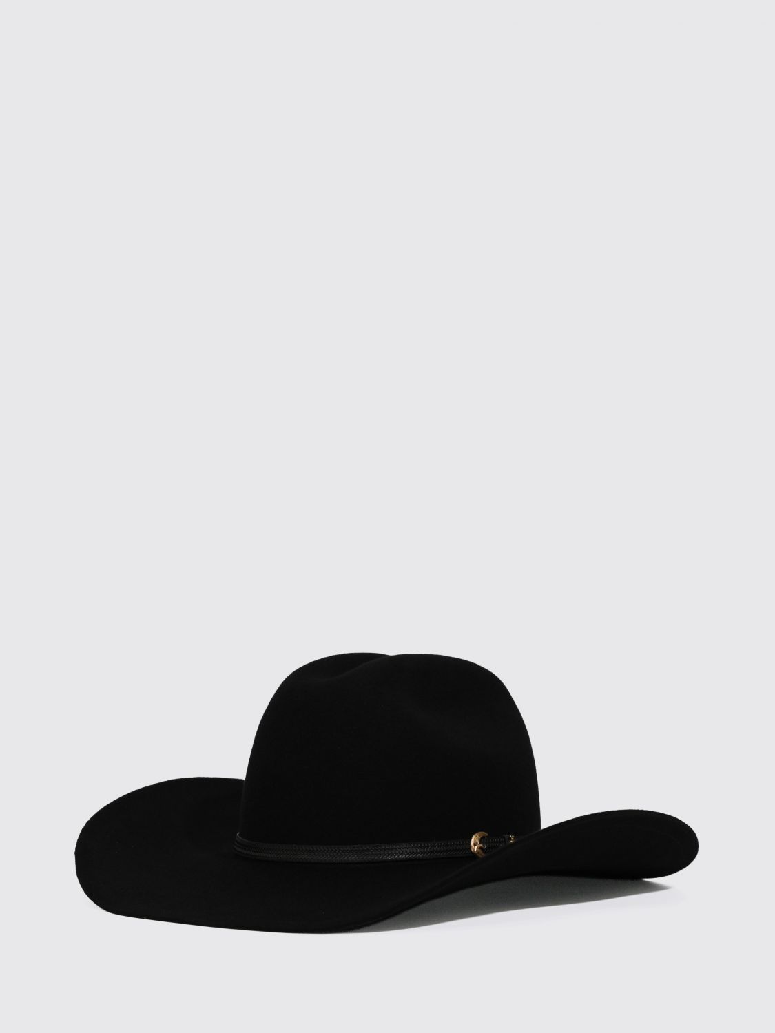 Patrizia Pepe Wool Felt Panama Hat with Wide Brim and Fly Logo