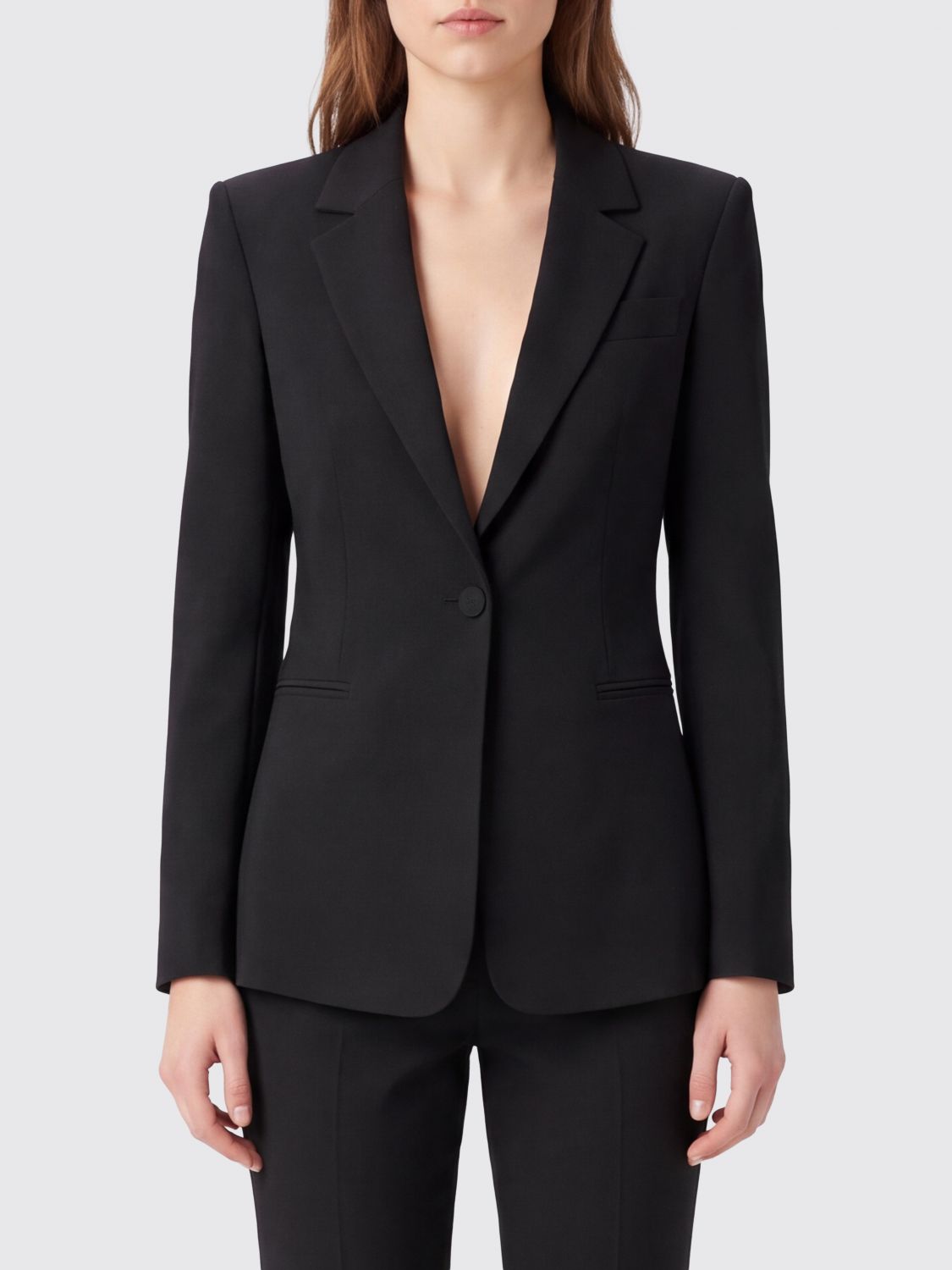 PATRIZIA PEPE Cropped Blazer with Cut-Out and Woven Ribbon Details