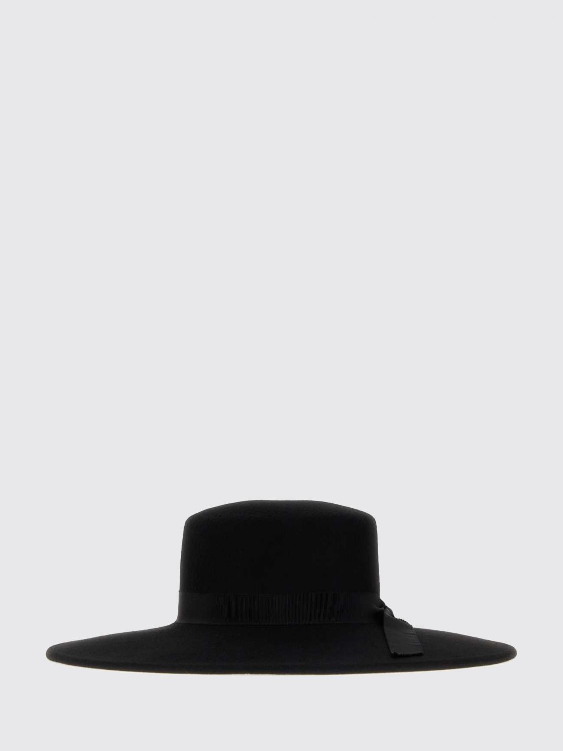 Alanui Wide-Brim Wool Flannel Panama Hat with Grosgrain Ribbon