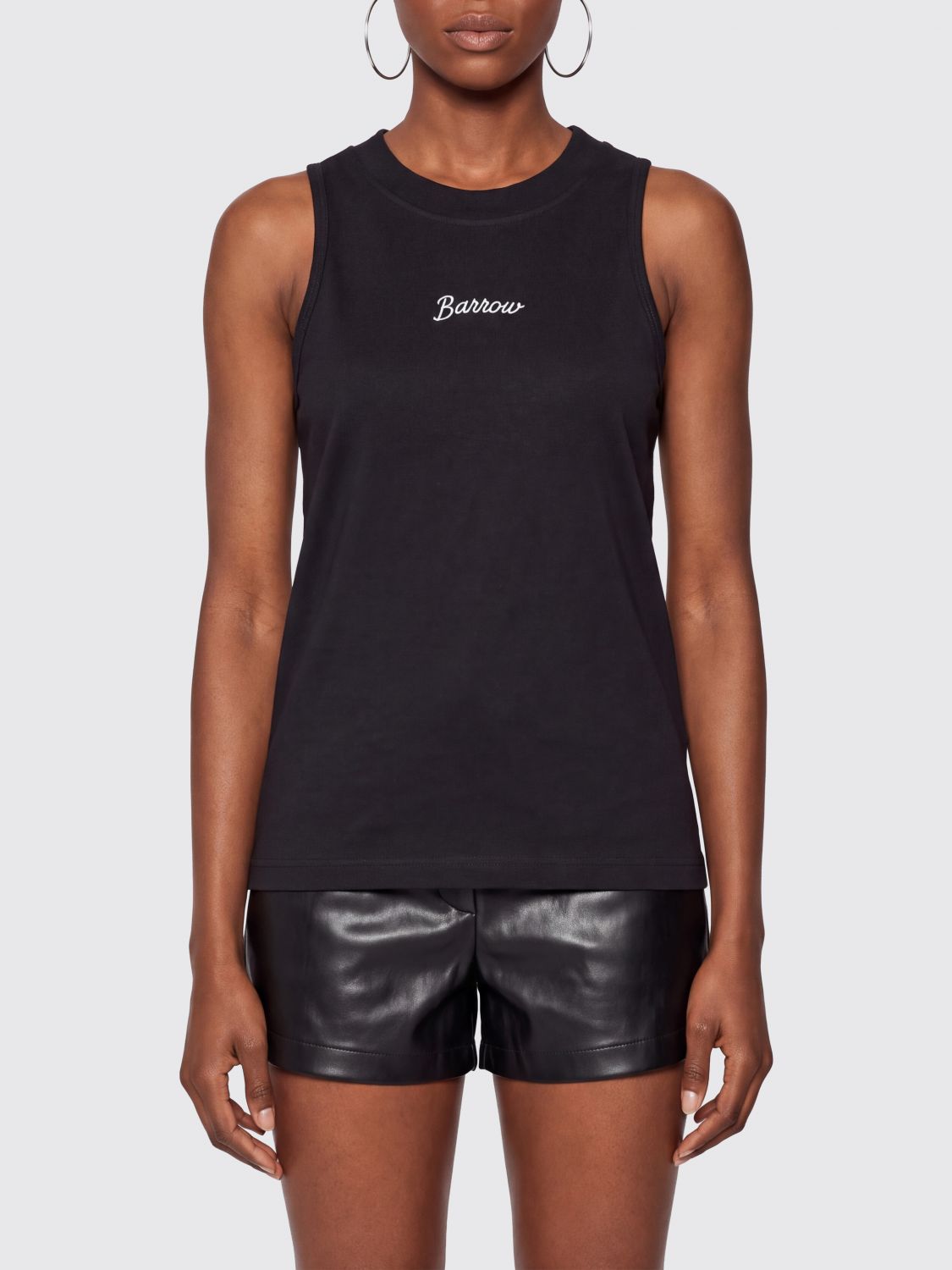 BARROW Slim Fit Sleeveless Cotton Top with Crew Neck BARROW Slim Fit Sleeveless Cotton Top with Crew Neck