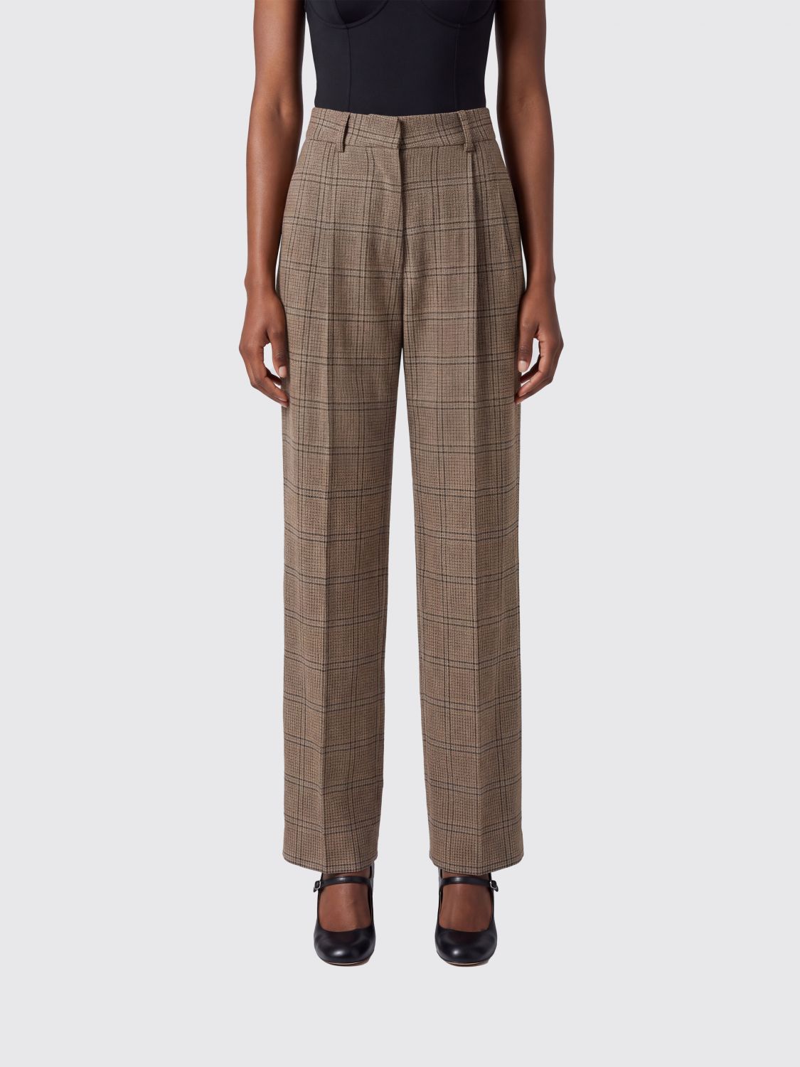 Blazé Milano Prince of Wales Virgin Wool Straight-Leg Trousers