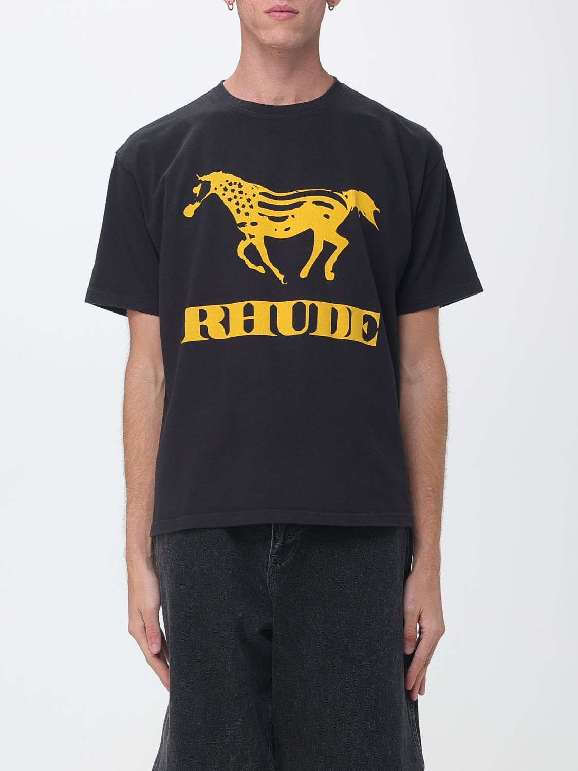 RHUDE Dinero Graphic Print Crewneck Cotton T-shirt