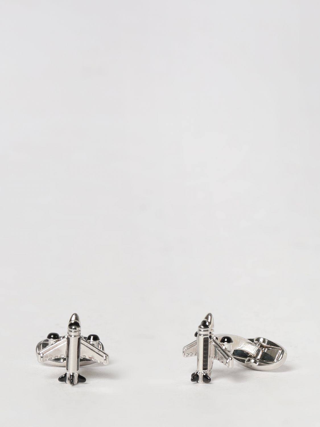 Paul Smith Crystal-Embellished Metal Cufflinks with Engraved Logo