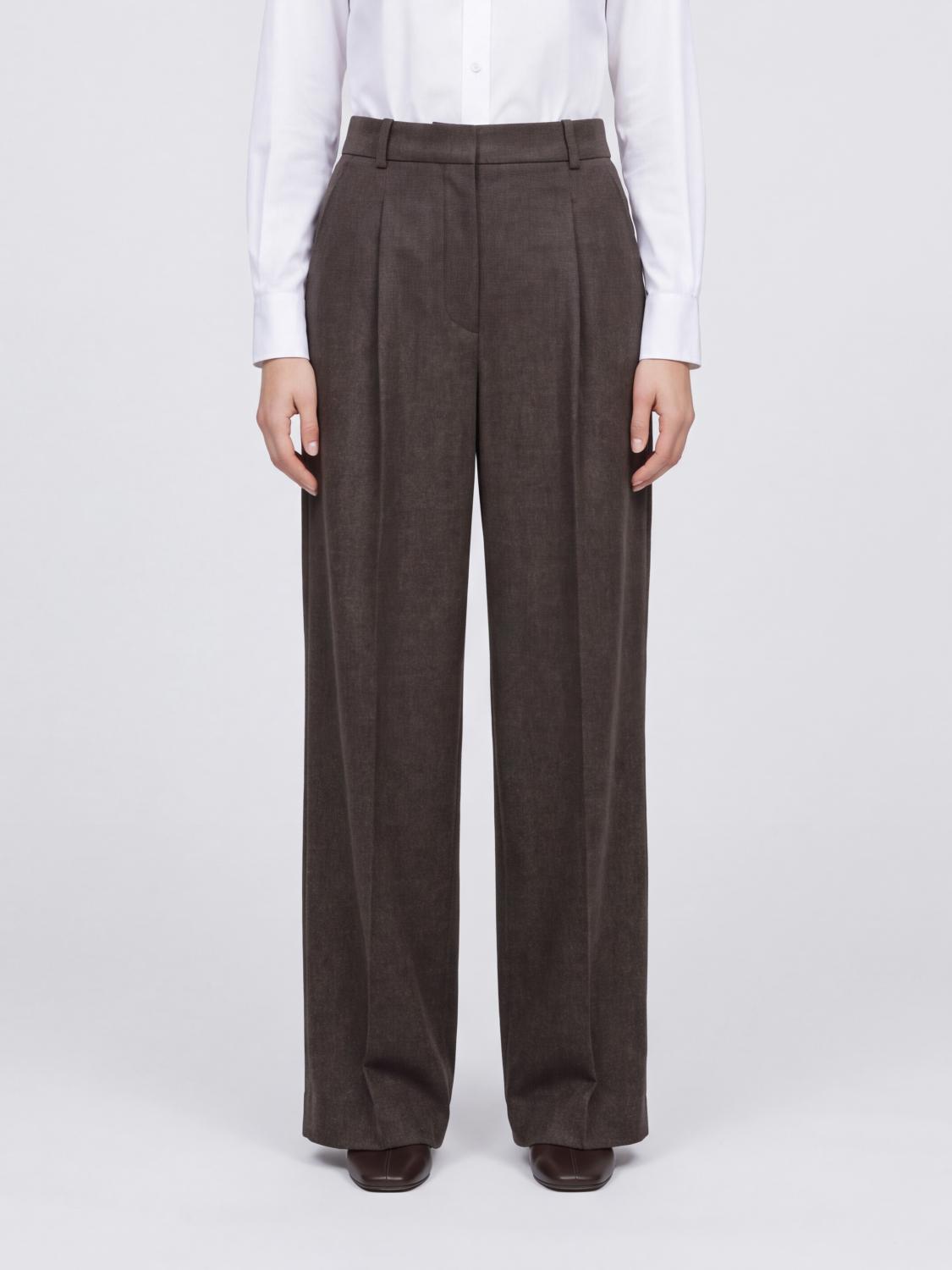 Toteme High-Waisted Wide-Leg Tailored Trousers in Wool Blend