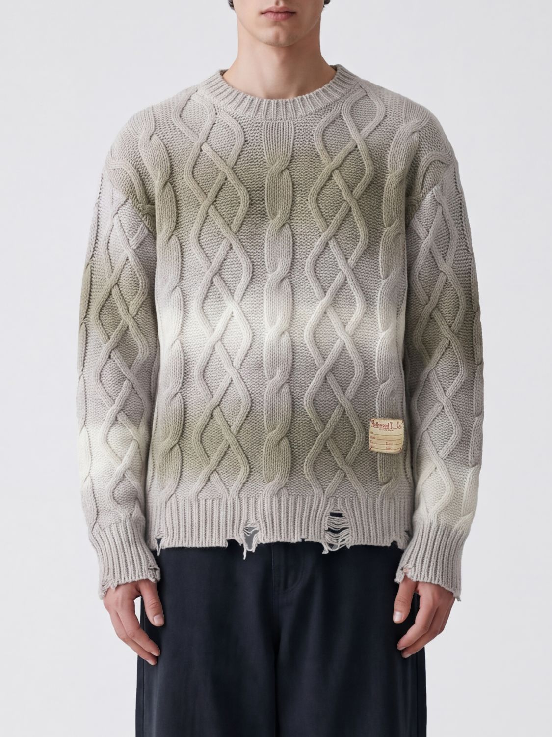 Htc Los Angeles Abstract Pattern Wool Blend Crewneck Jumper with Logo