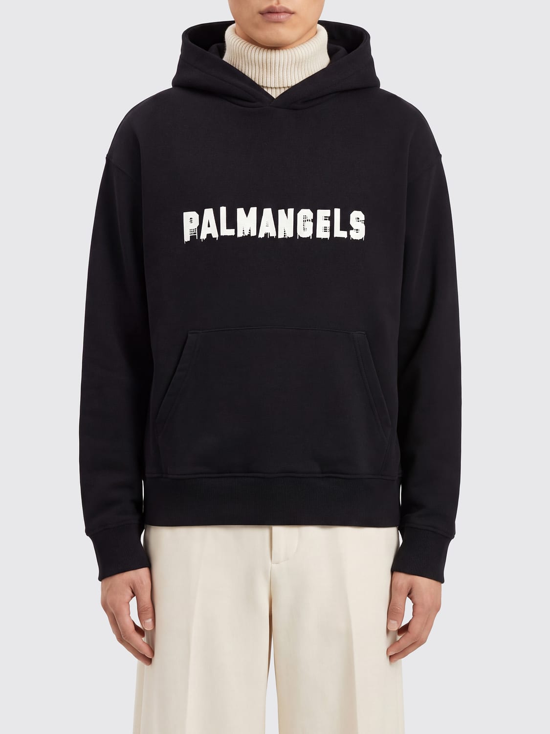 PALM ANGELS Cotton Hoodie with Contrasting Logo
