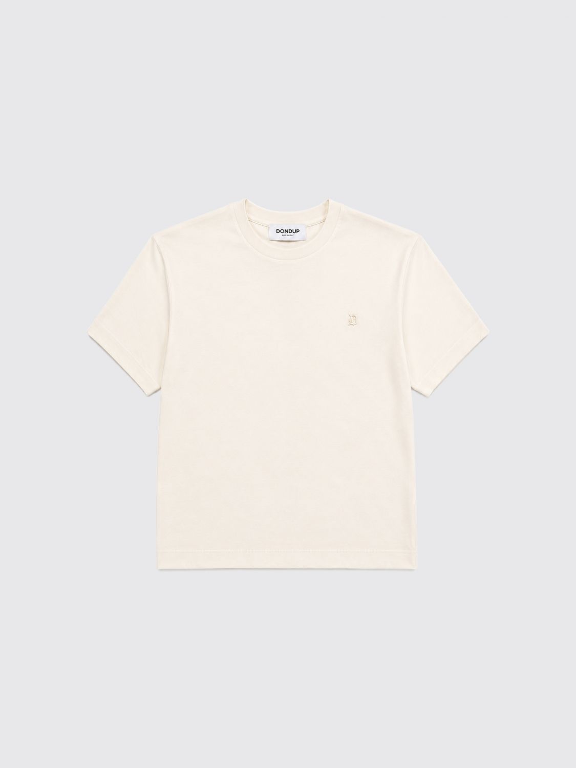 DONDUP KIDS Cotton T-Shirt with Tone-on-Tone Logo