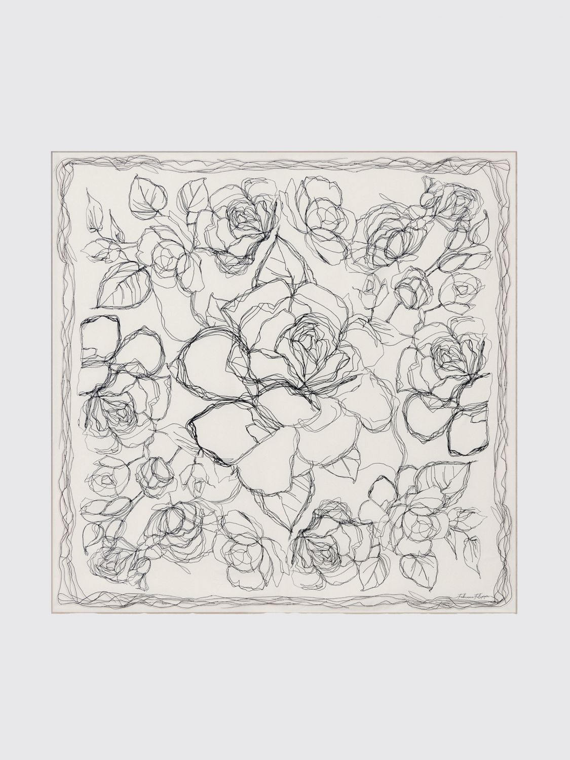 FABIANA FILIPPI Floral Print Square Foulard in Pure Silk FABIANA FILIPPI Floral Print Square Foulard in Pure Silk
