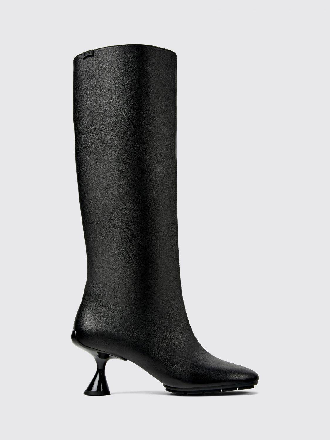 Camper Right Left Knee-High Leather Boots with Spool Heel