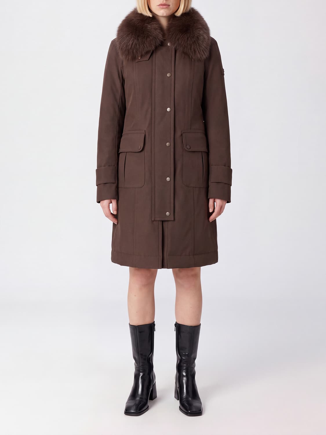 PEUTEREY Coat Woman color Brown