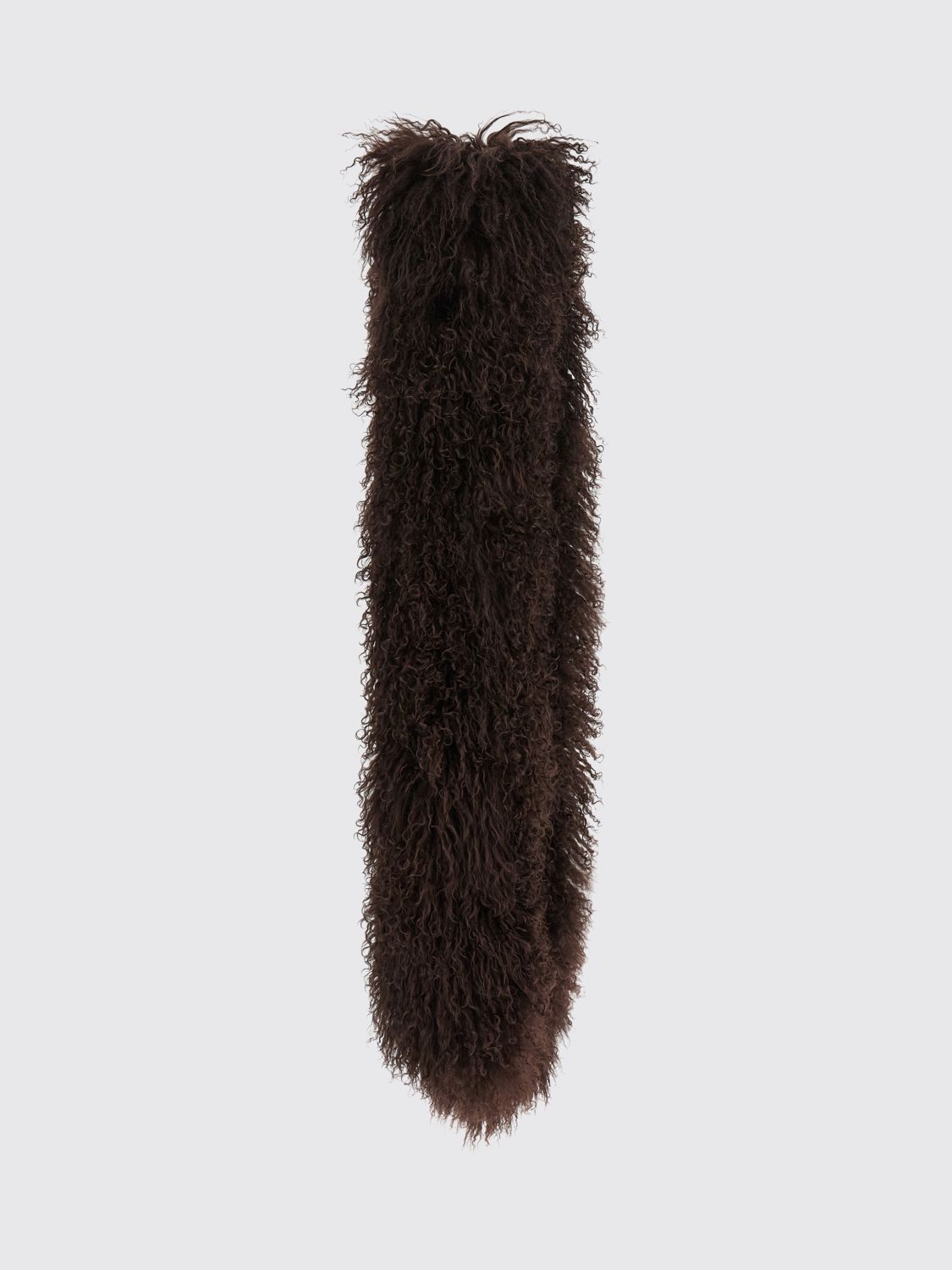 Yves Salomon Pure Lamb Fur Scarf with Fringed Hem