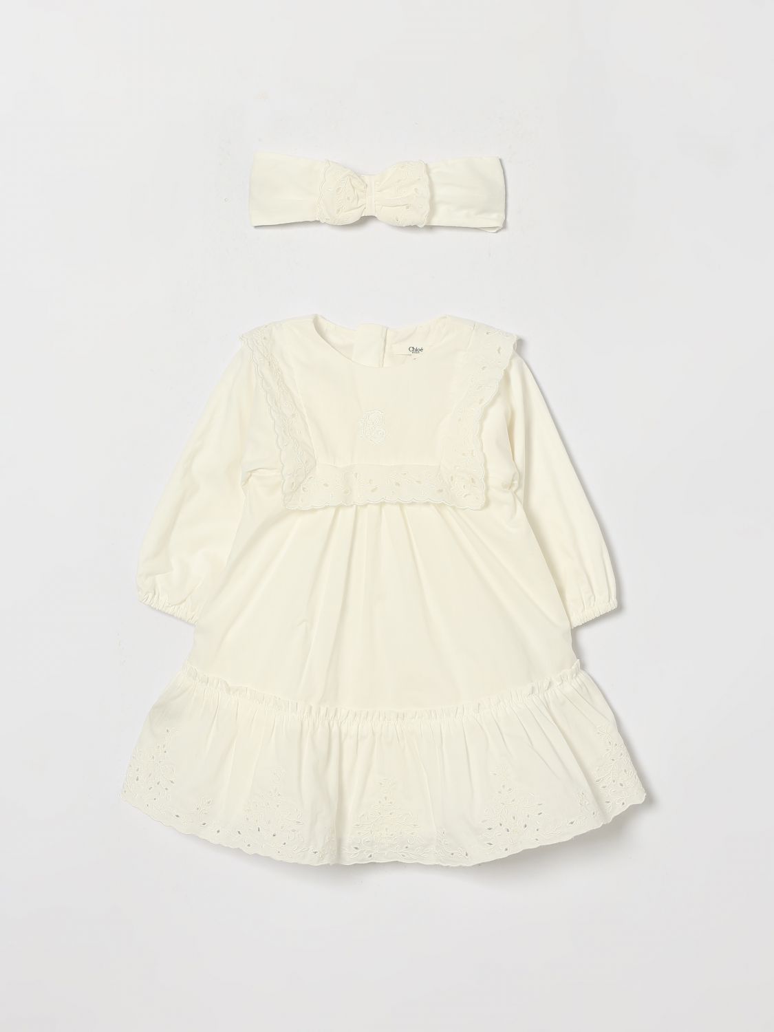 CHLOÉ Abito Bambino colore Bianco