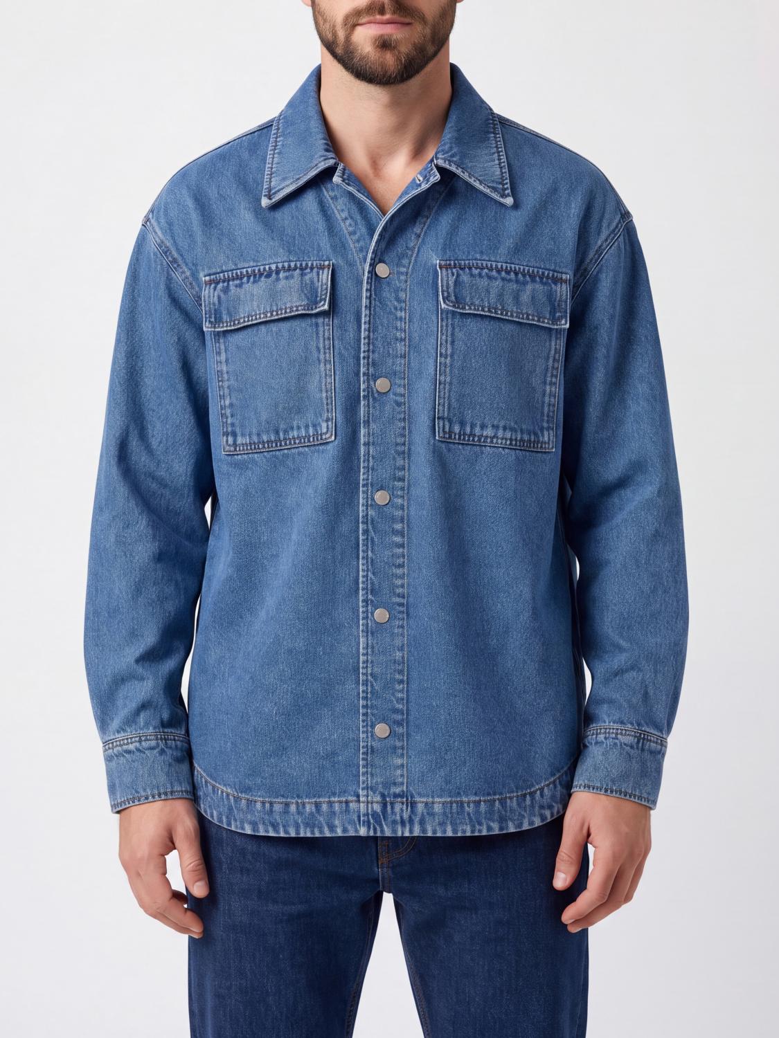 AMI PARIS Jacket Men color Blue