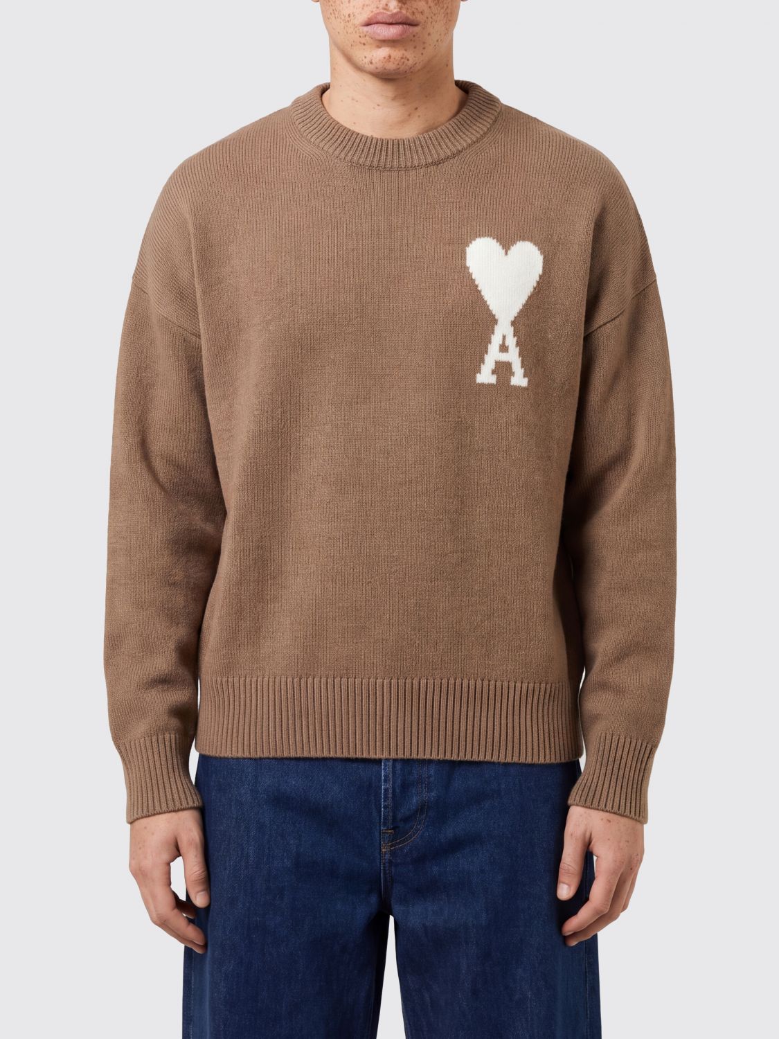 AMI PARIS Sweater Men color Beige