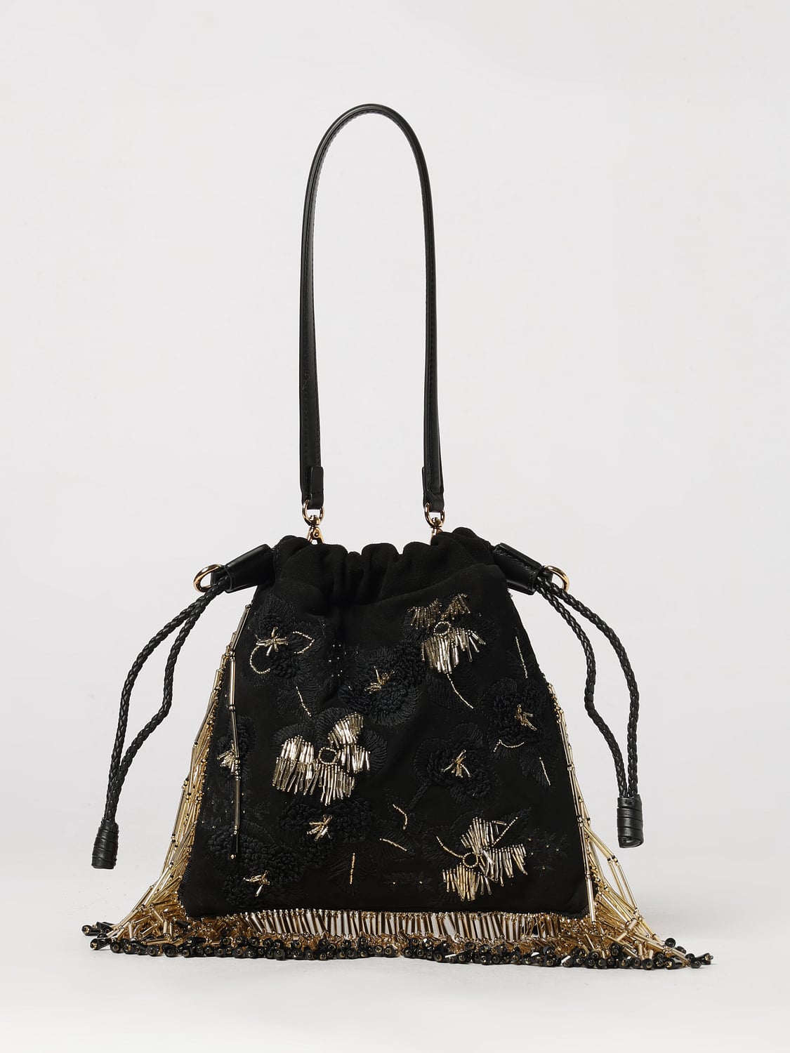 Etro Kalispera Mini Bucket Bag with Floral Embroidery and Beads