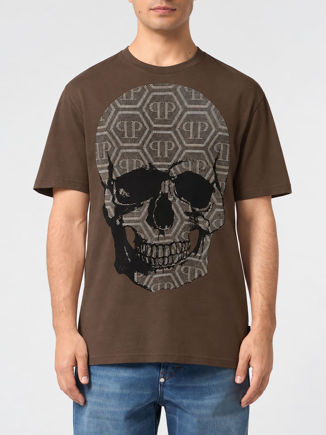 PHILIPP PLEIN T-Shirt Uomo colore Marrone