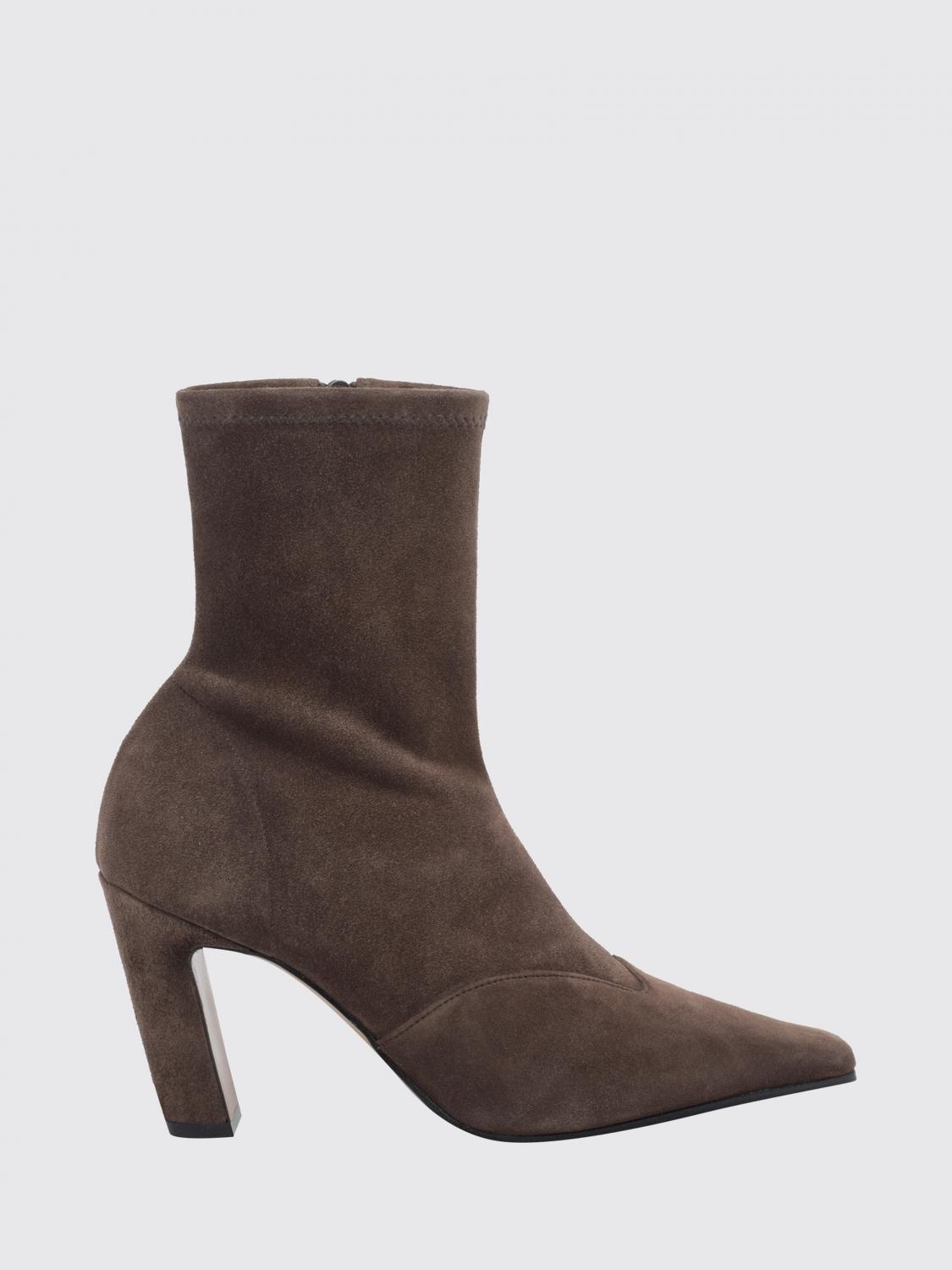 Khaite Nevada Suede Ankle Boots with High Block Heel