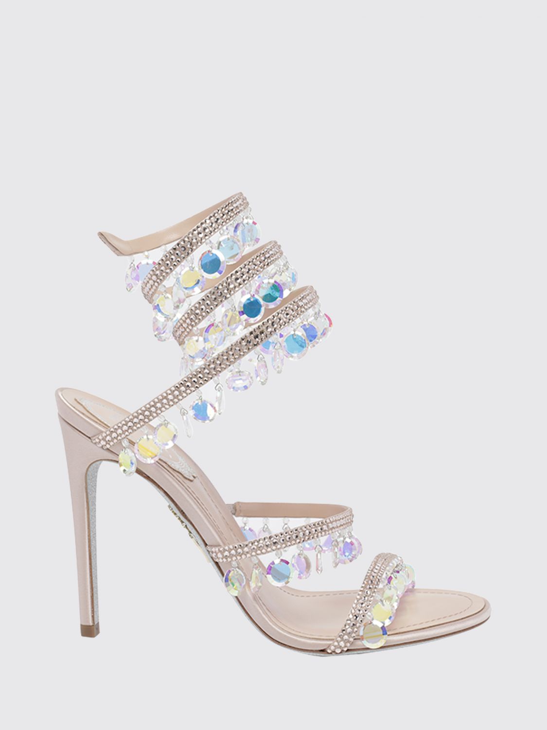 RENE CAOVILLA Heeled Sandal Woman color Beige RENE CAOVILLA Heeled Sandal Woman color Beige