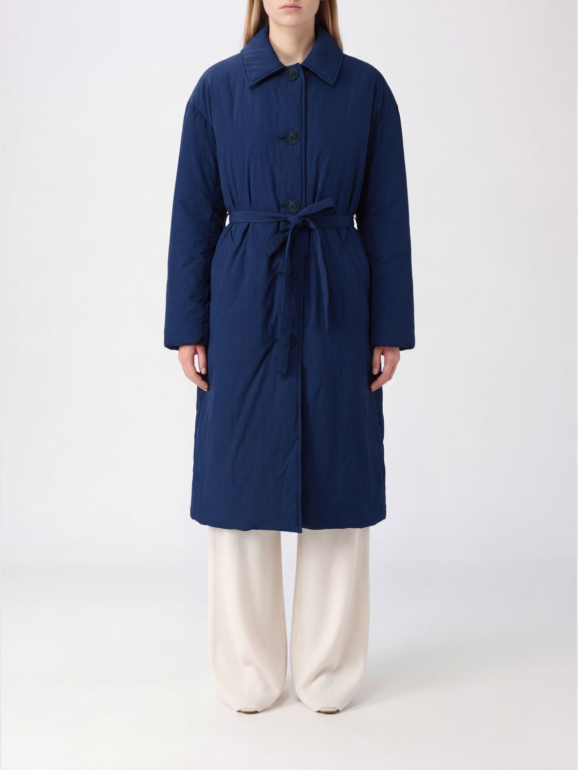IENKI IENKI Long Waterproof Nylon Trench Coat with Belt IENKI IENKI Long Waterproof Nylon Trench Coat with Belt