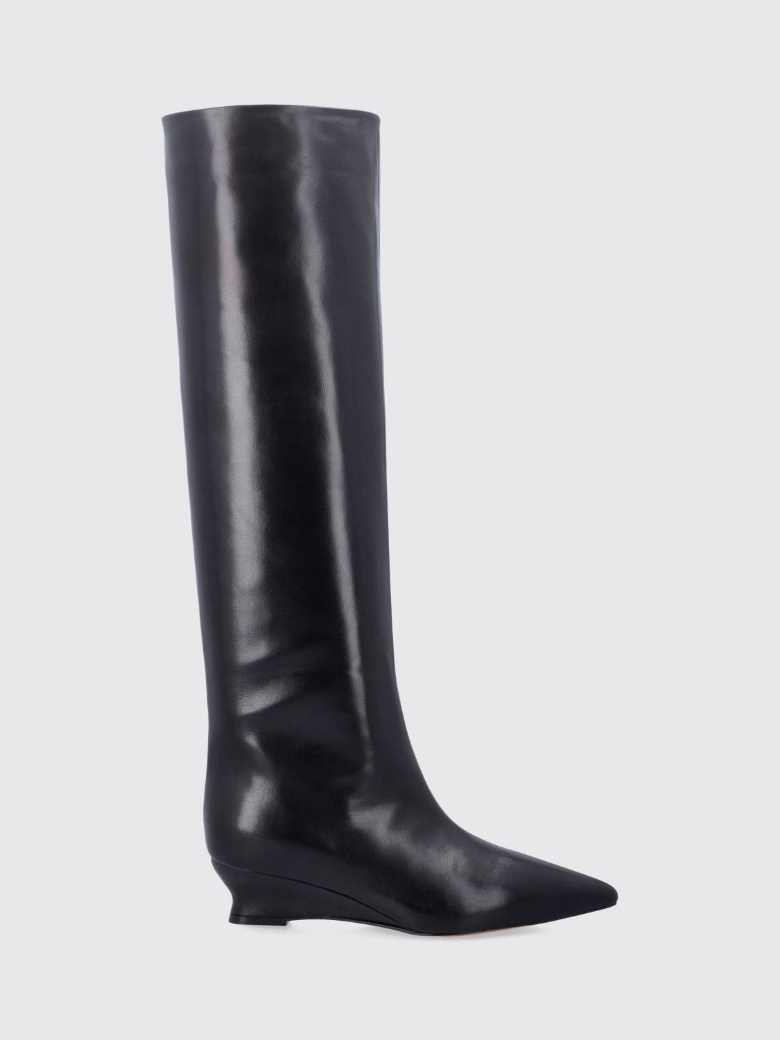 Le Monde Beryl Smooth Calfskin Leather Knee-High Wedge Boots