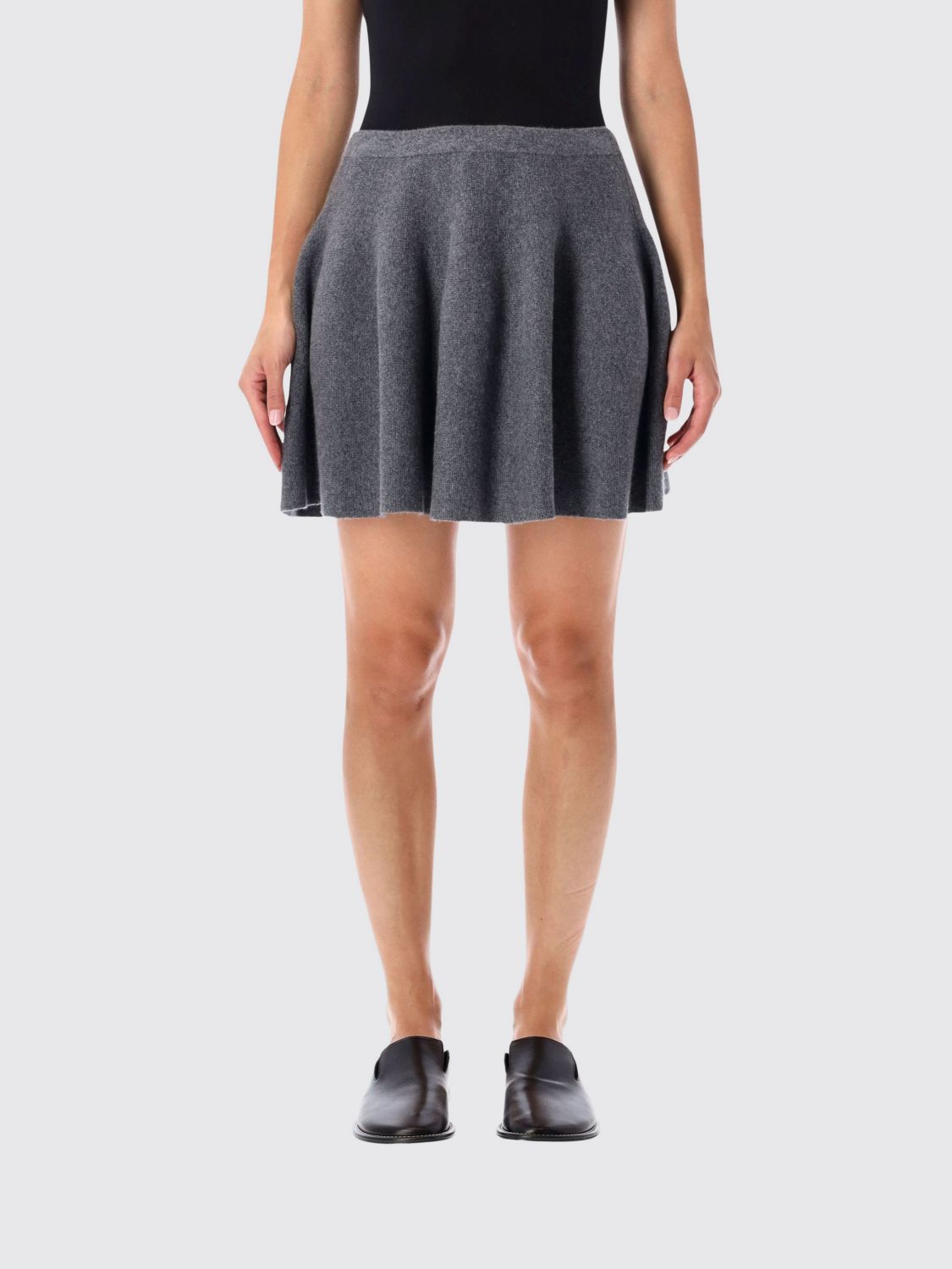 Lisa Yang Flared Knit Mini Skirt in Pure Cashmere with an Elasticated Waist